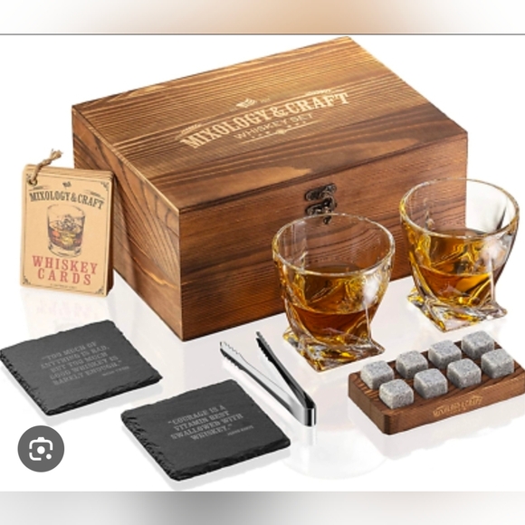 Amazon Other - Mixology Whiskey Stones Gift Set with Two 10 oz Whiskey Glasses Extras